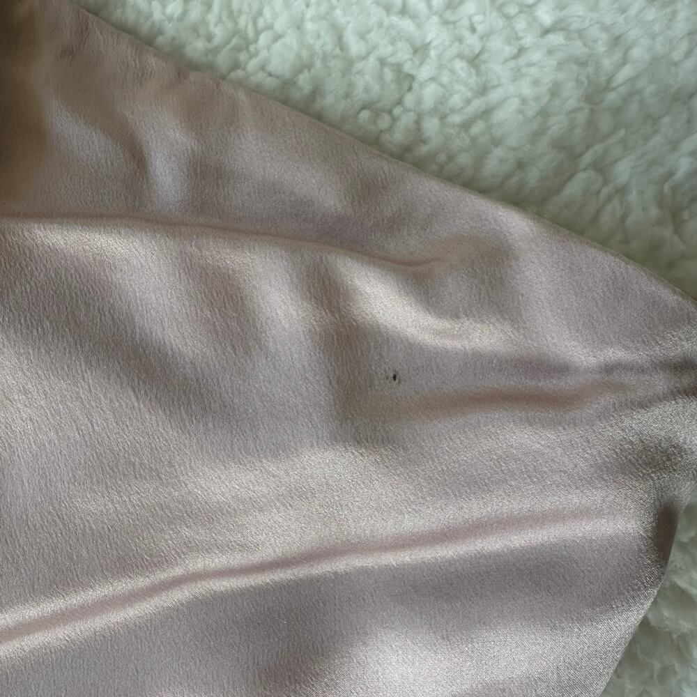 Renato Nucci Paris 100% Silk Blush Ruffle Slip Dress Midi Elegant French Design - Picture 12 of 13